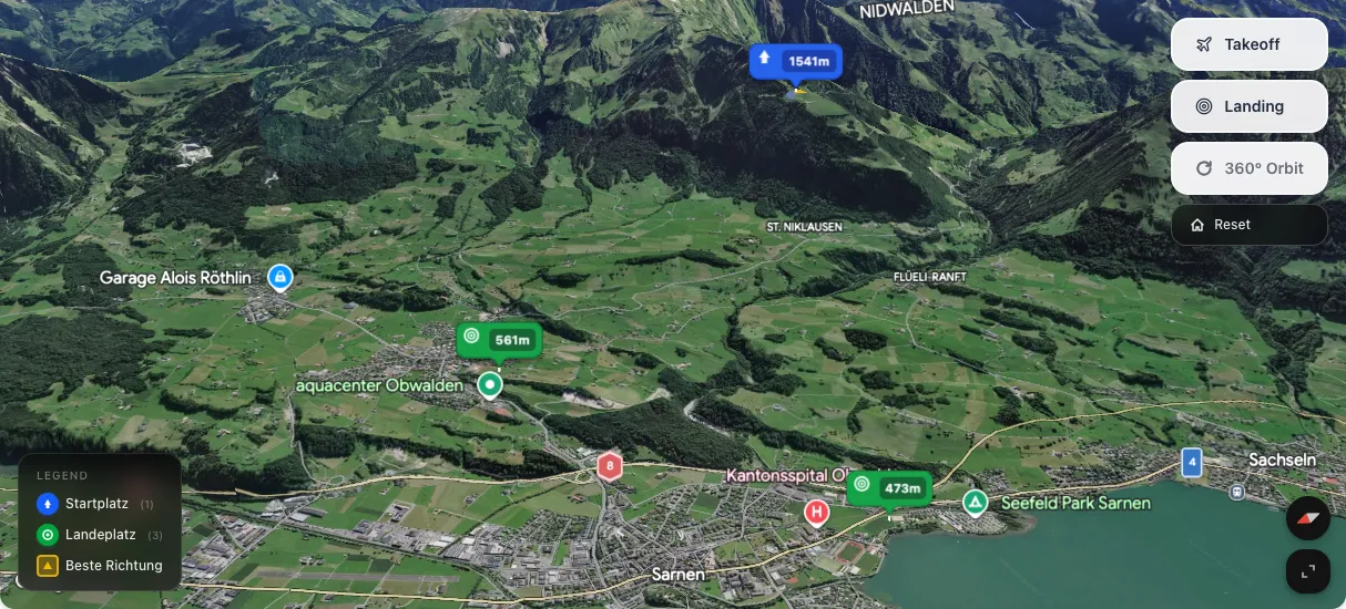 3D terrain map preview