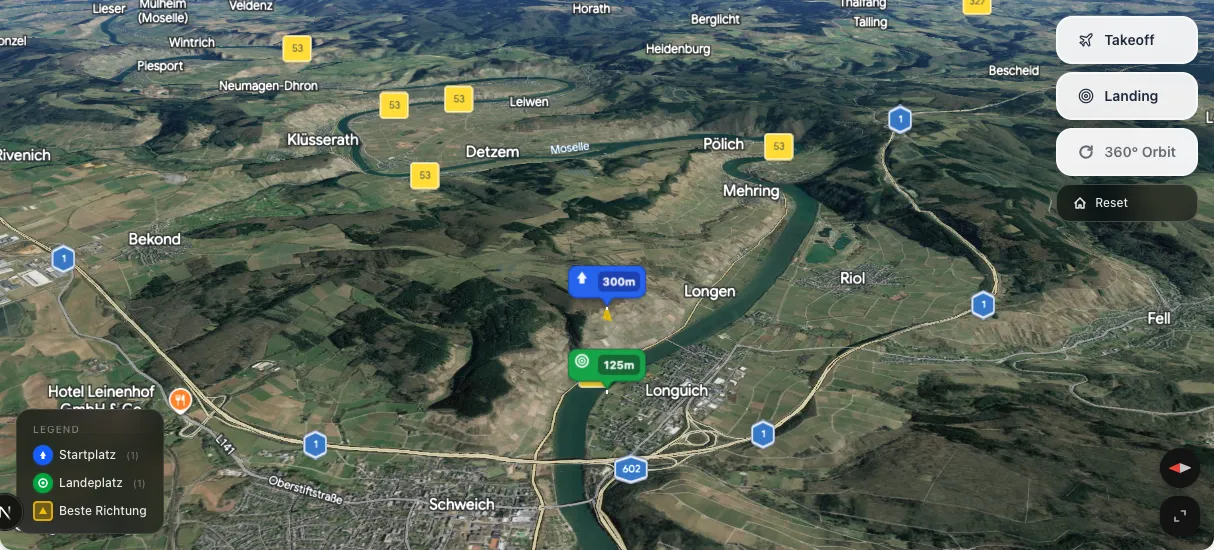 3D terrain map preview
