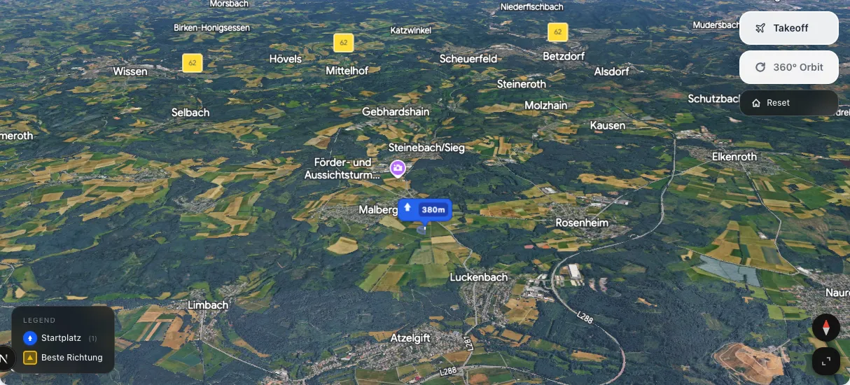 3D terrain map preview