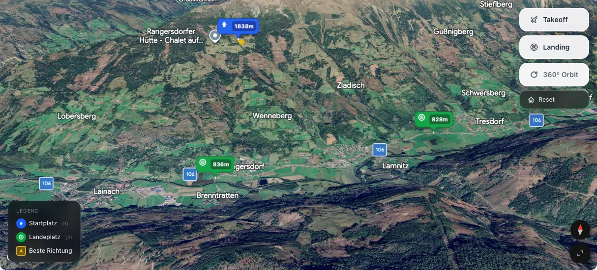 3D terrain map preview