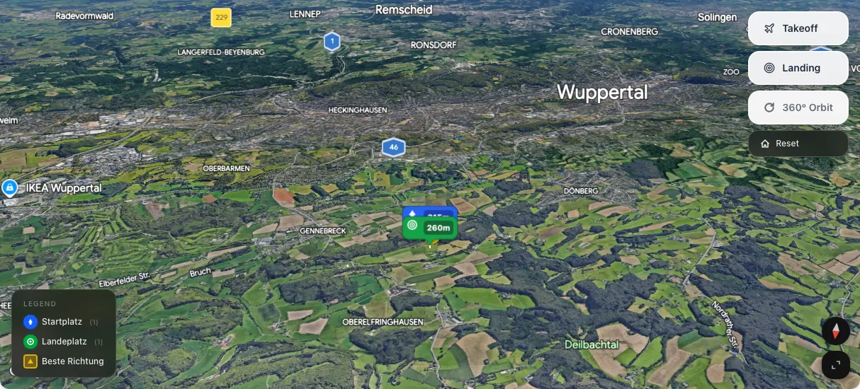 3D terrain map preview