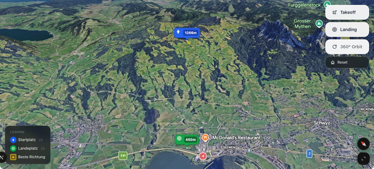 3D terrain map preview