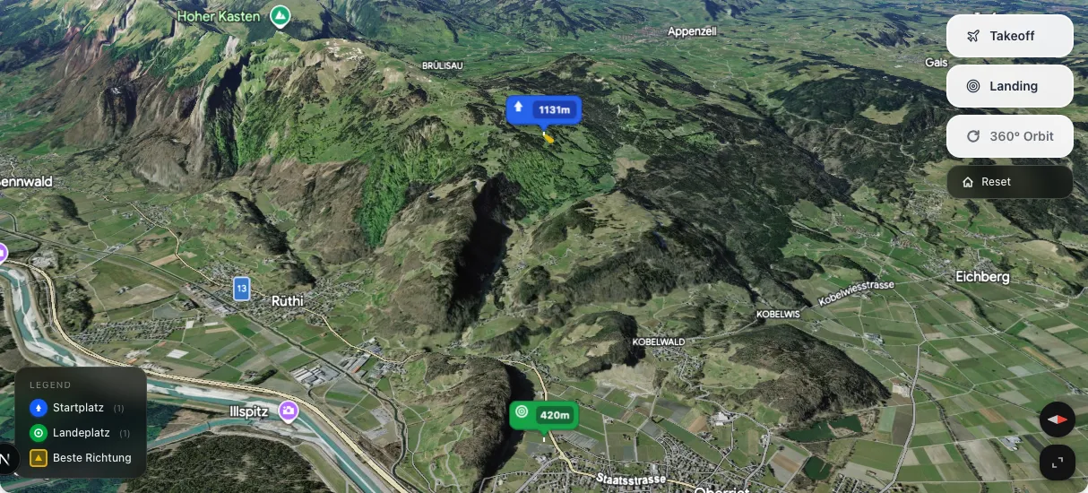 3D terrain map preview