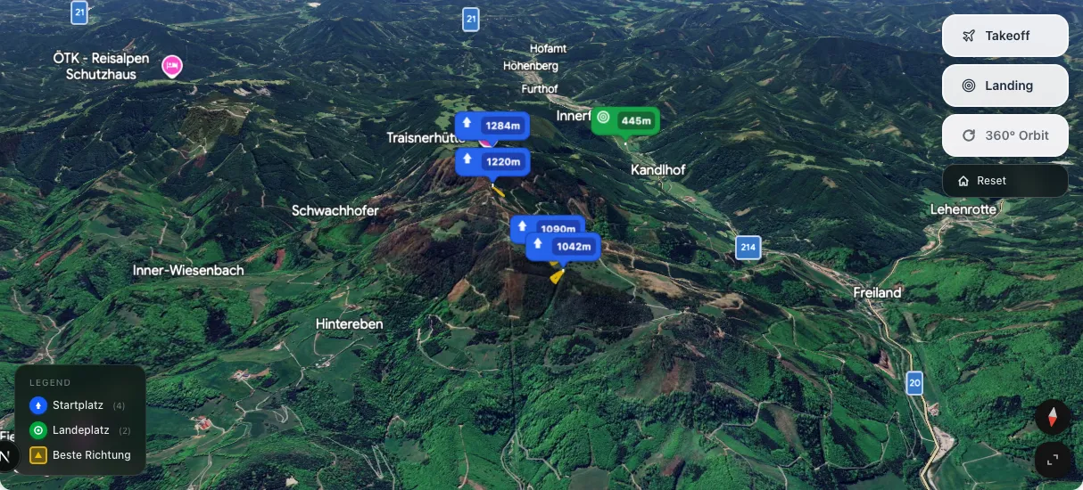 3D terrain map preview