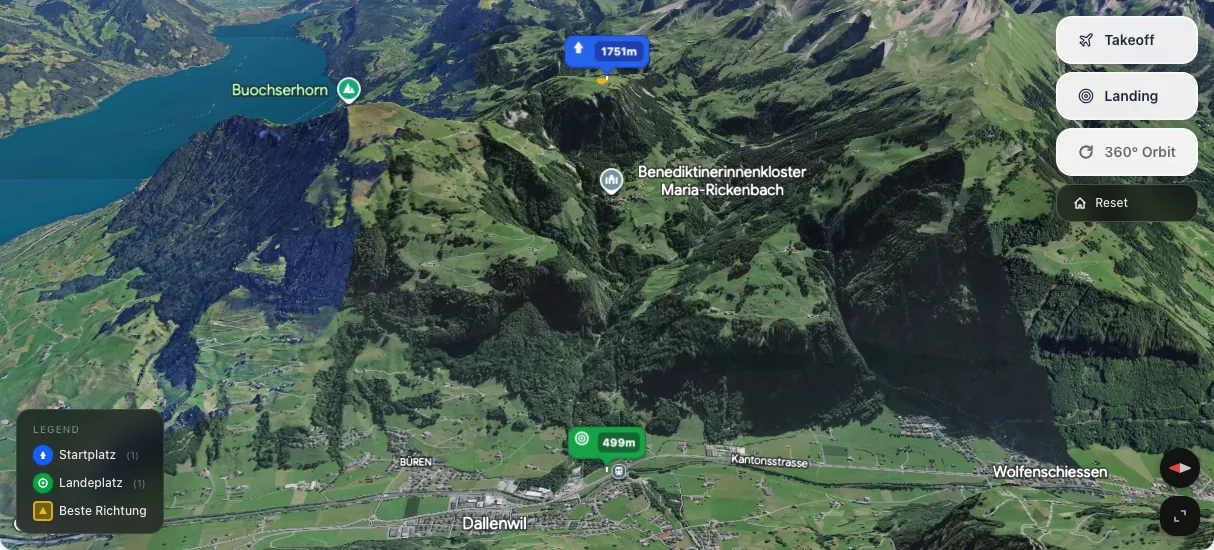 3D terrain map preview