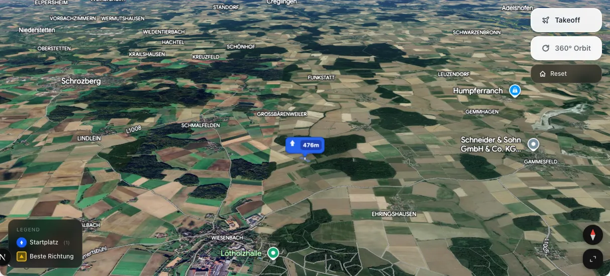 3D terrain map preview