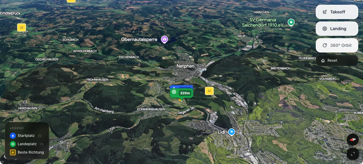 3D terrain map preview