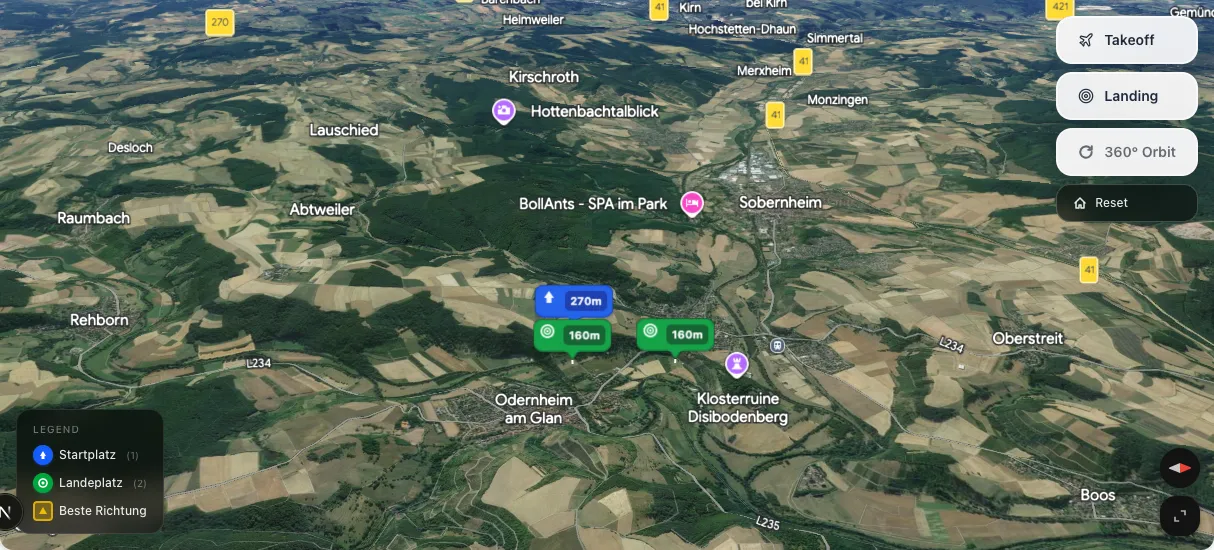 3D terrain map preview