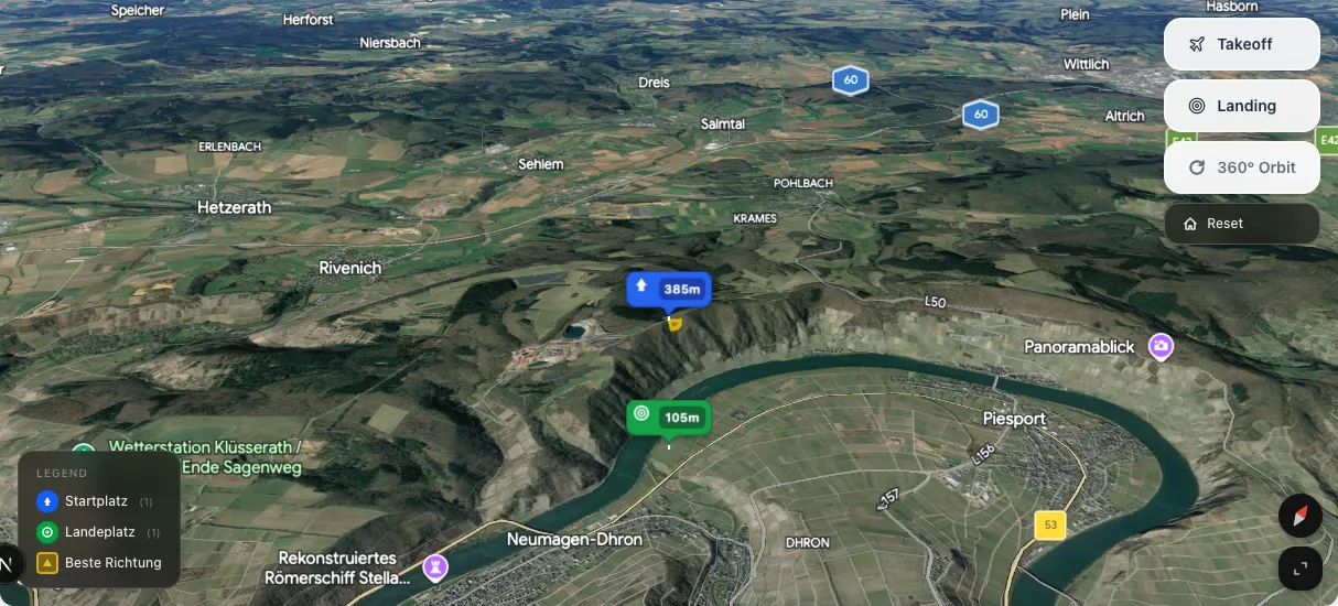 3D terrain map preview