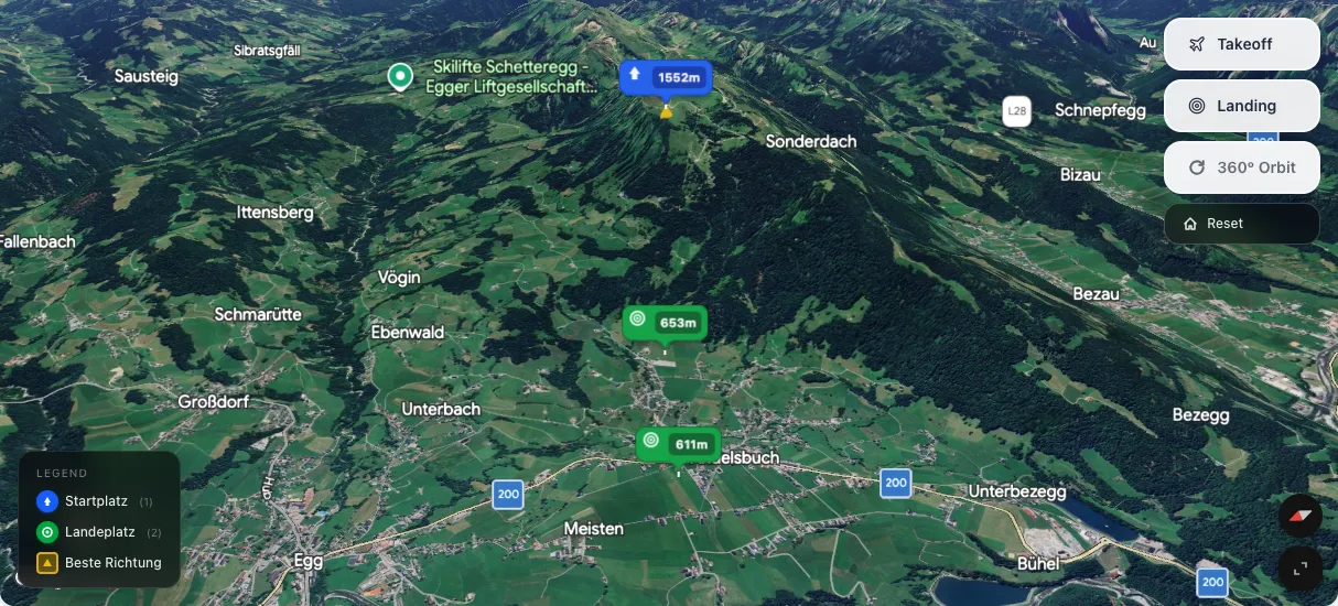 3D terrain map preview
