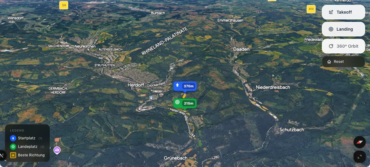 3D terrain map preview