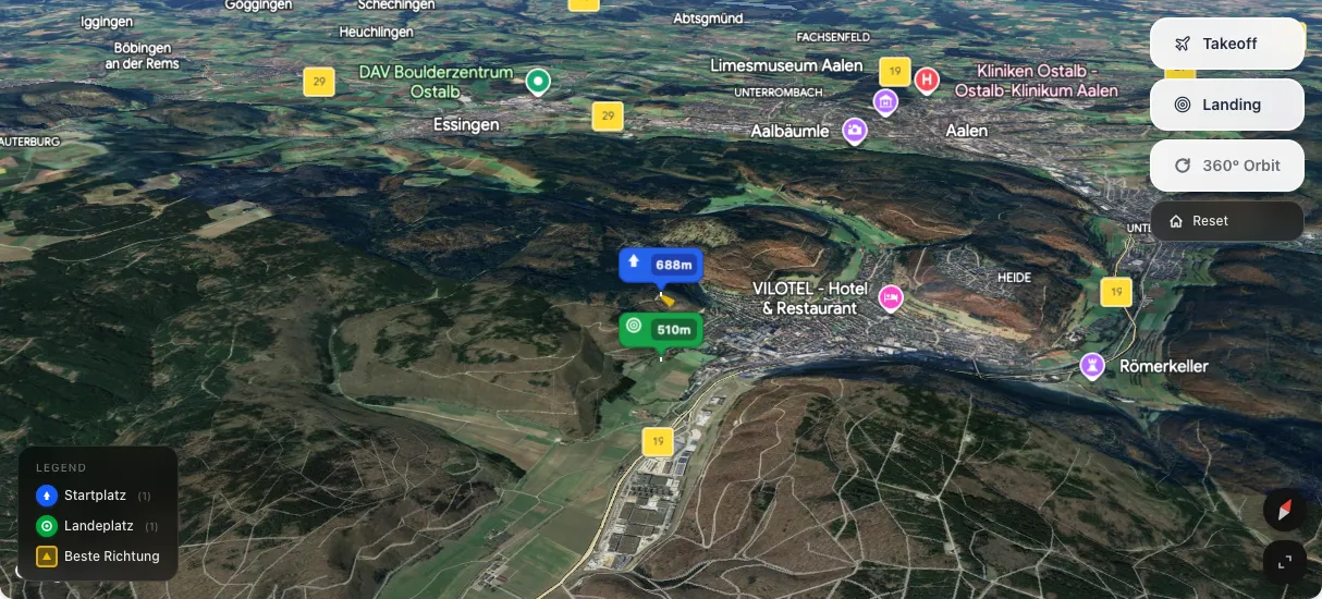 3D terrain map preview