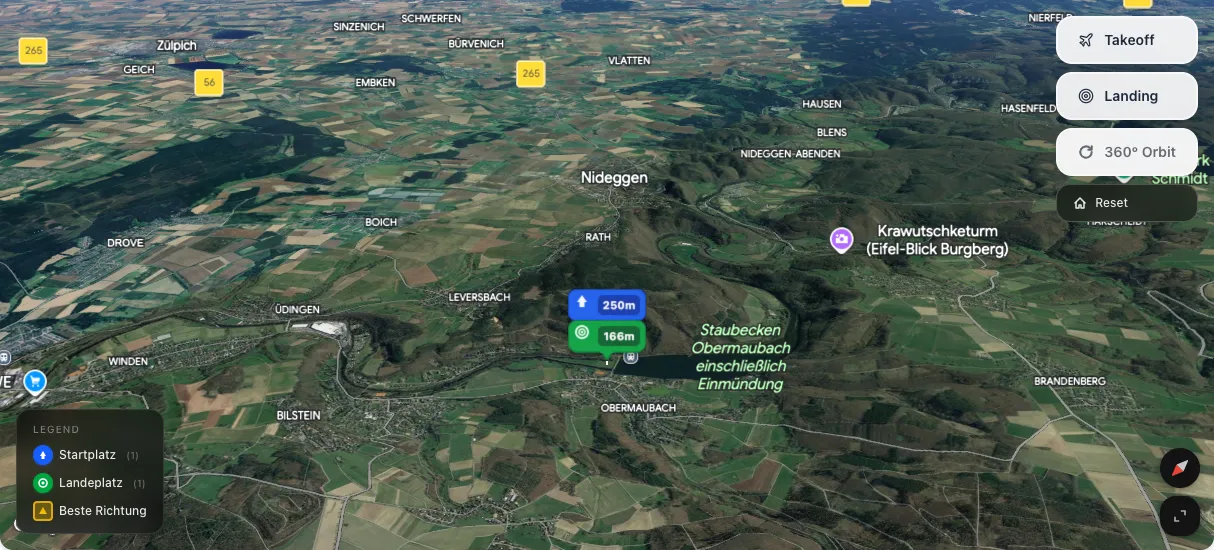 3D terrain map preview