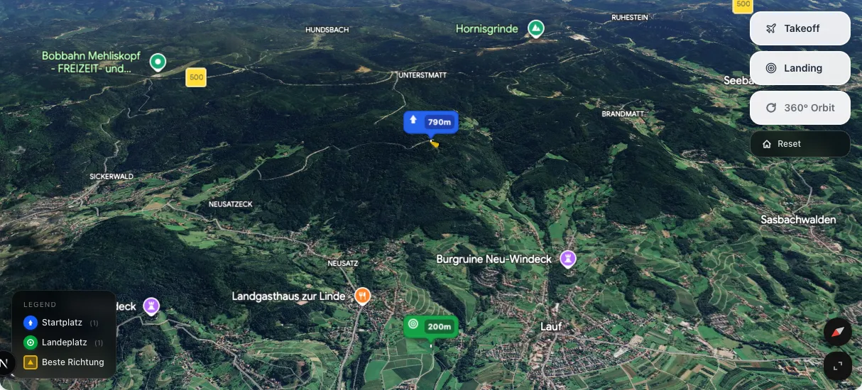 3D terrain map preview