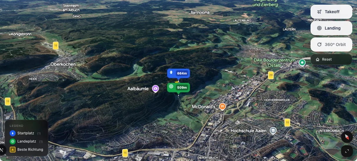 3D terrain map preview