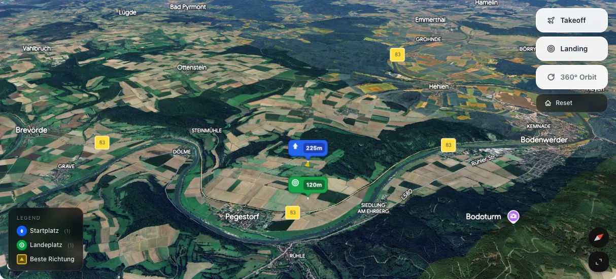 3D terrain map preview