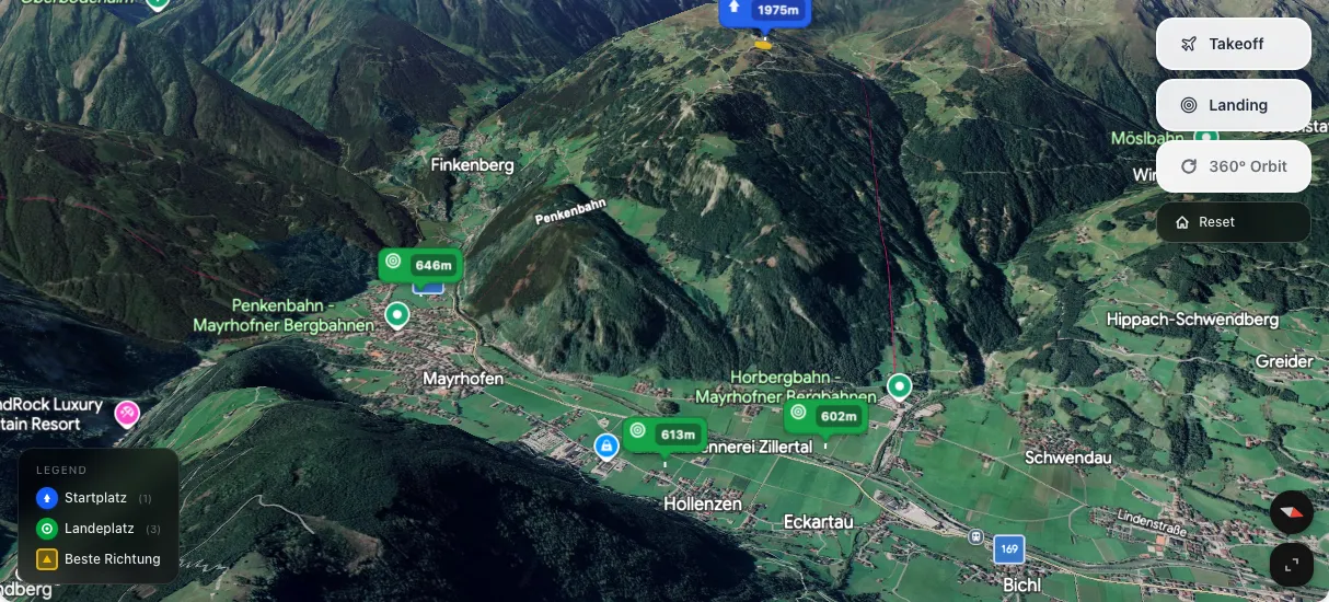 3D terrain map preview