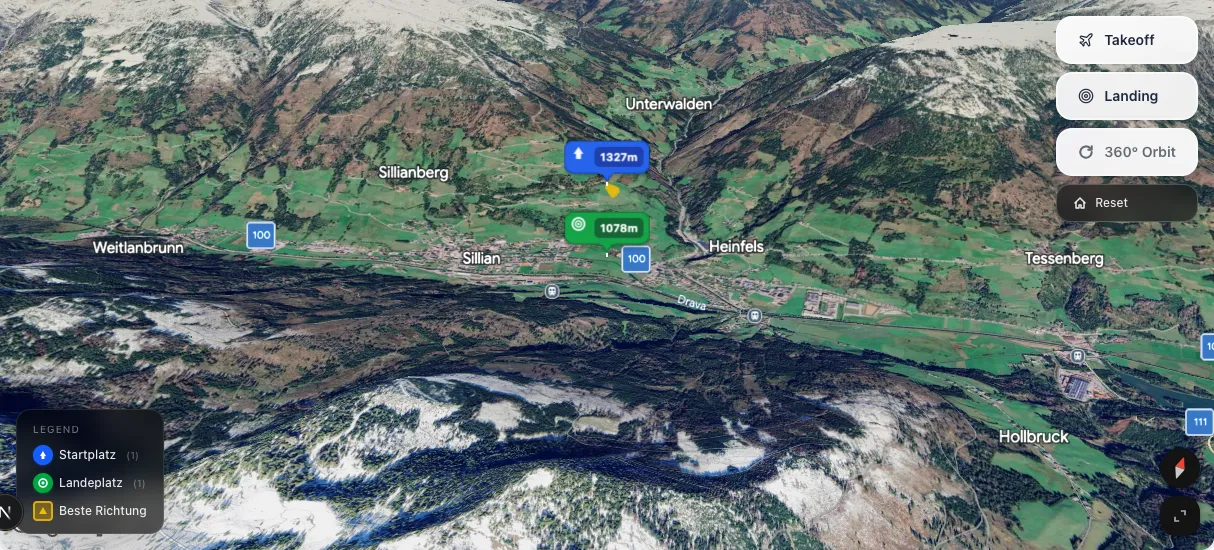 3D terrain map preview