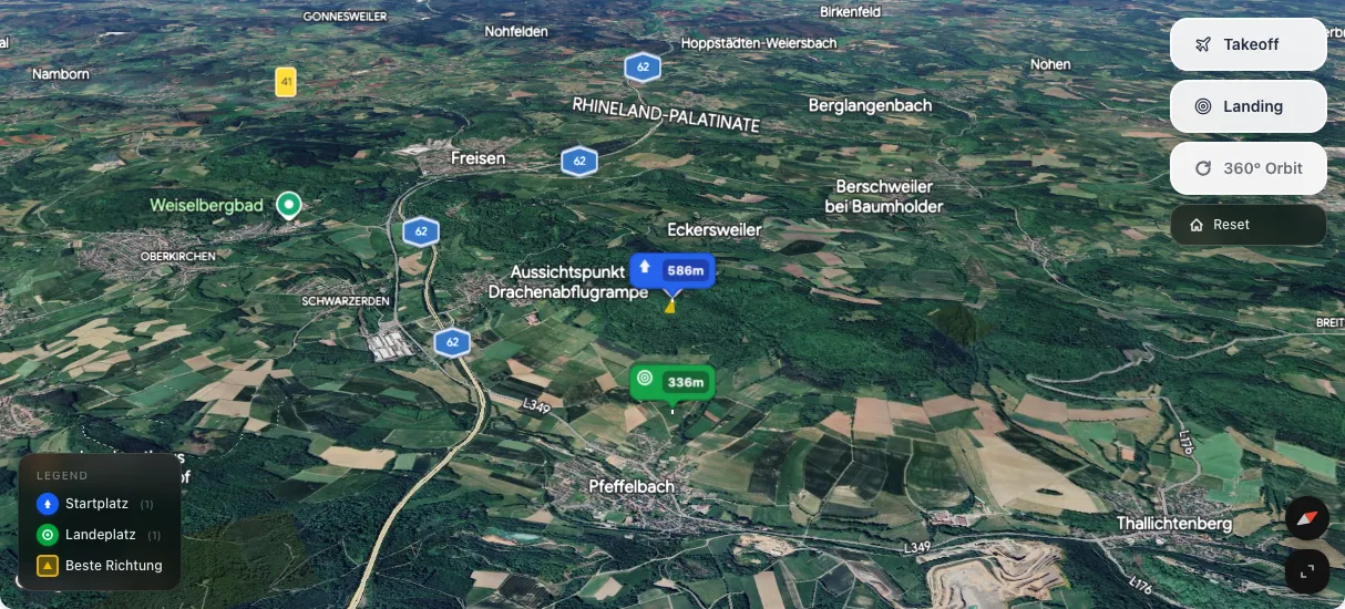 3D terrain map preview