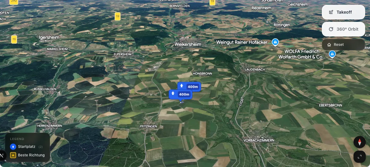 3D terrain map preview