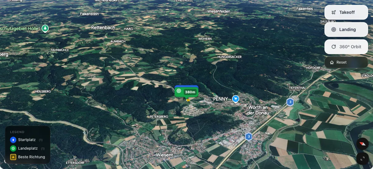 3D terrain map preview