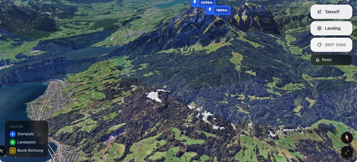 3D terrain map preview