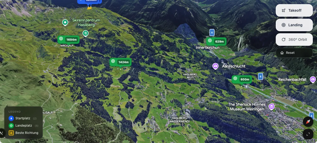 3D terrain map preview