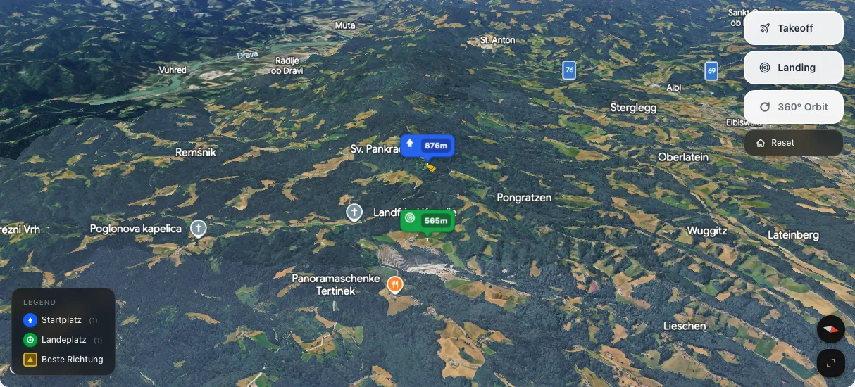 3D terrain map preview