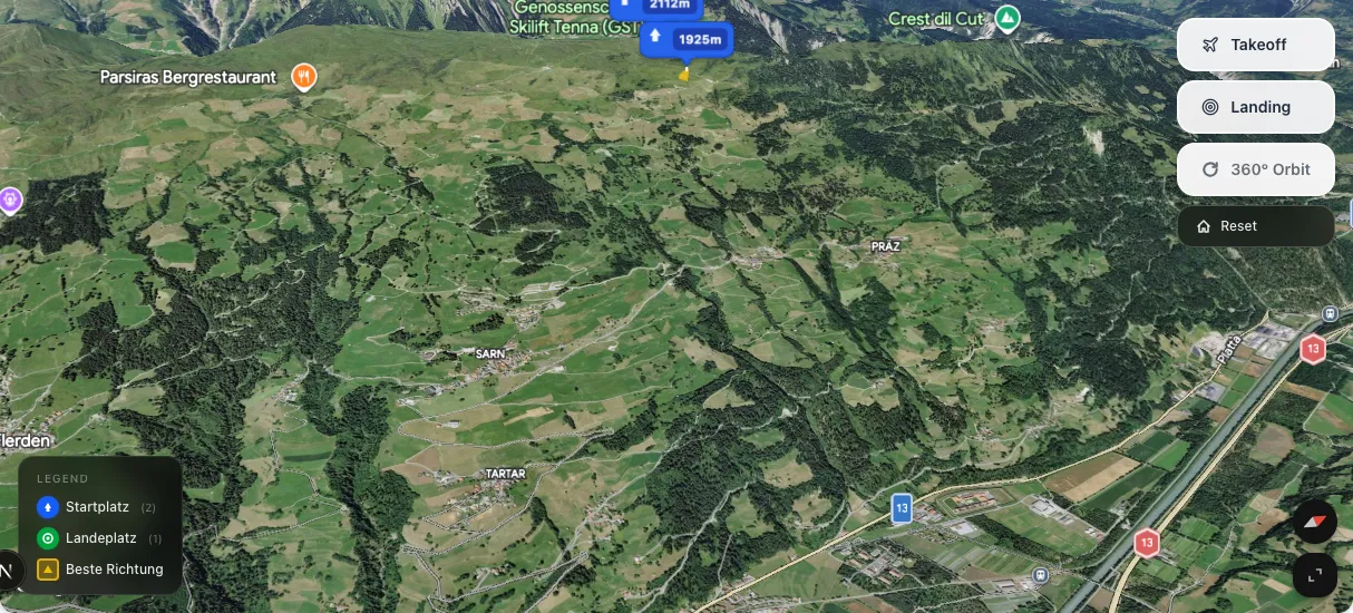 3D terrain map preview