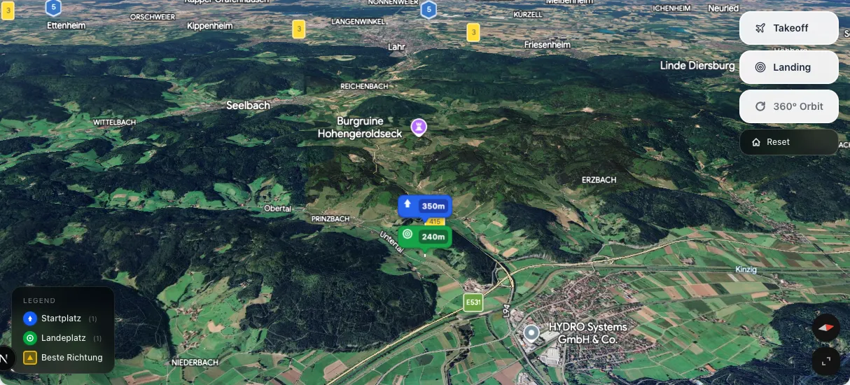 3D terrain map preview