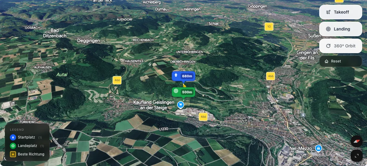 3D terrain map preview