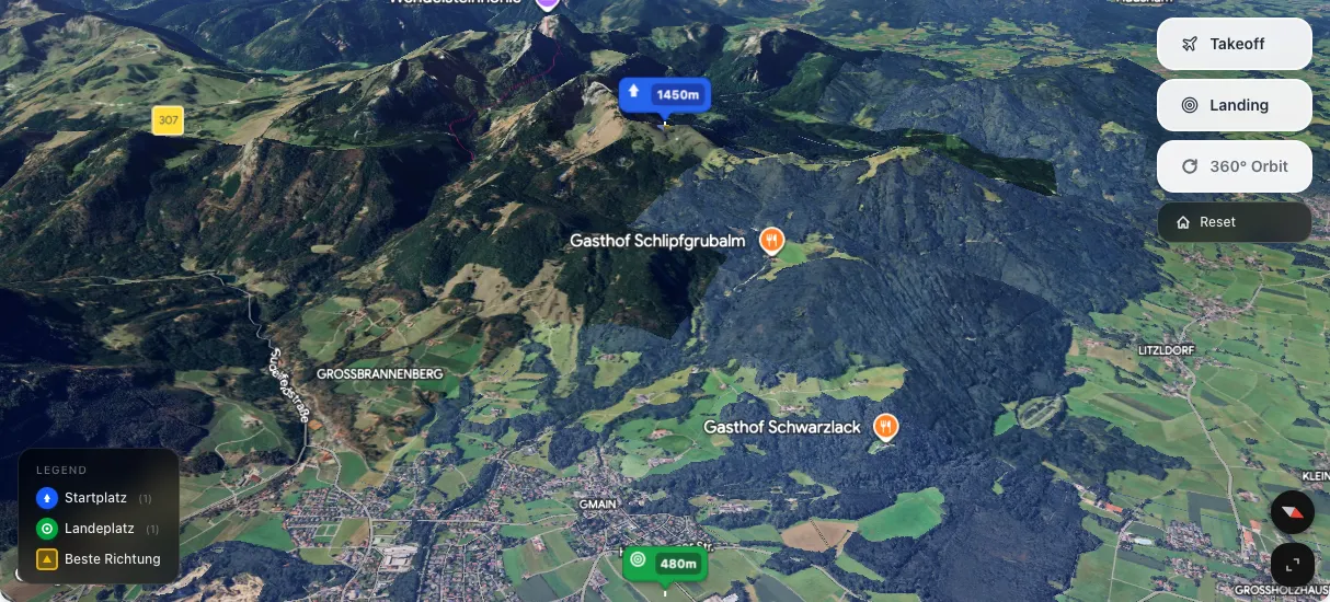 3D terrain map preview