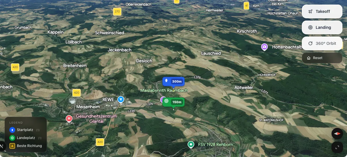 3D terrain map preview