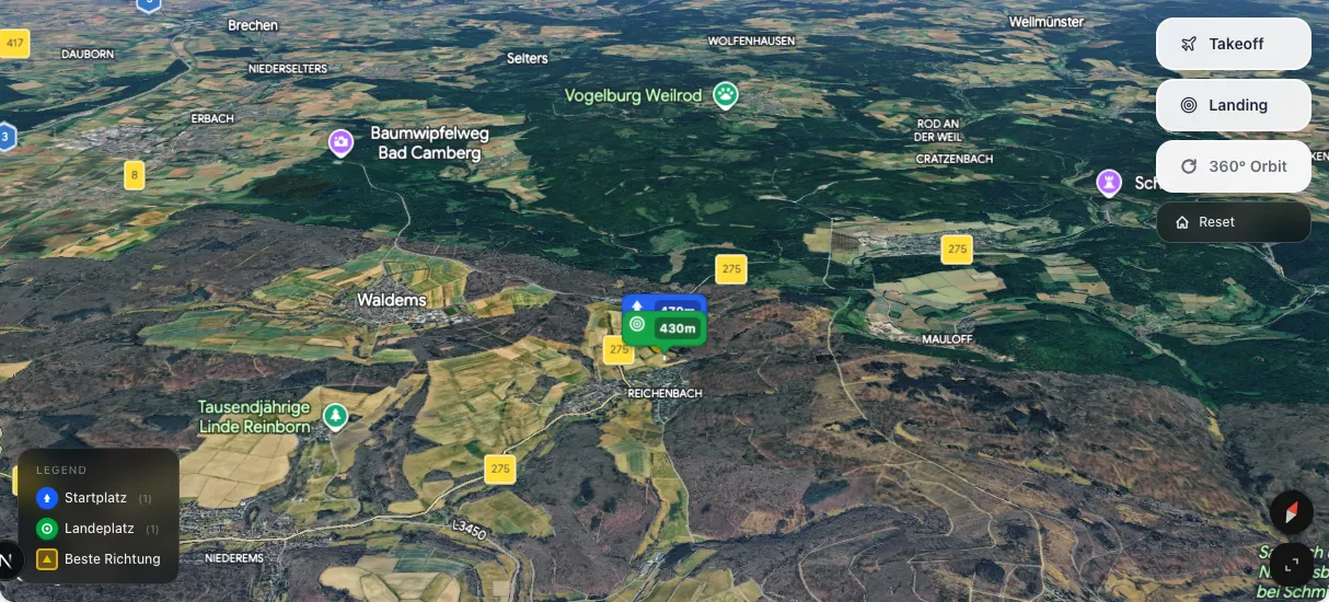 3D terrain map preview