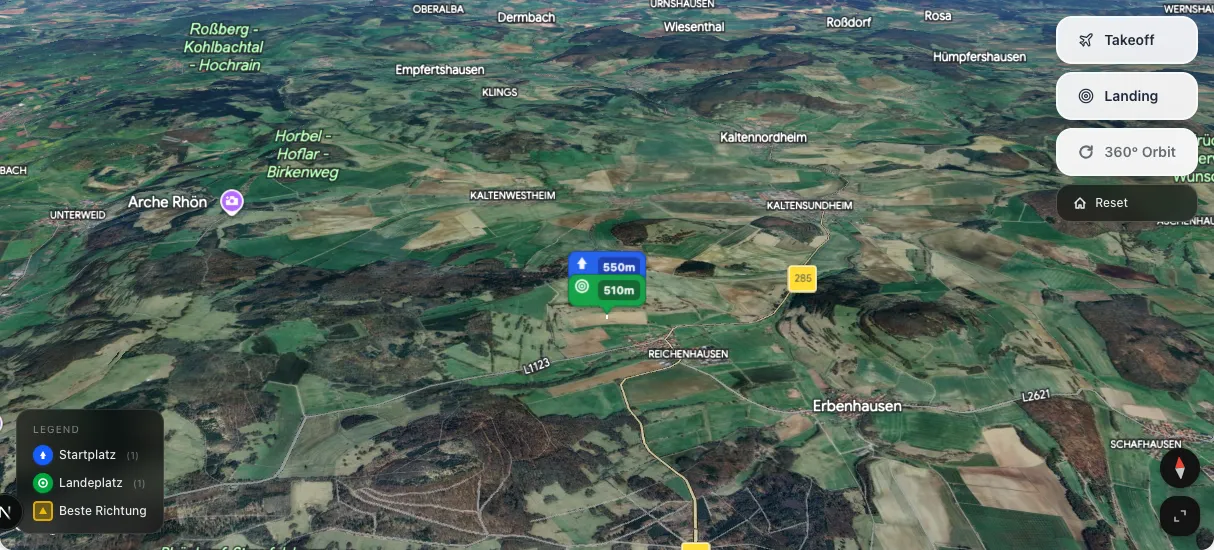 3D terrain map preview