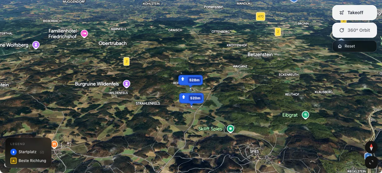 3D terrain map preview