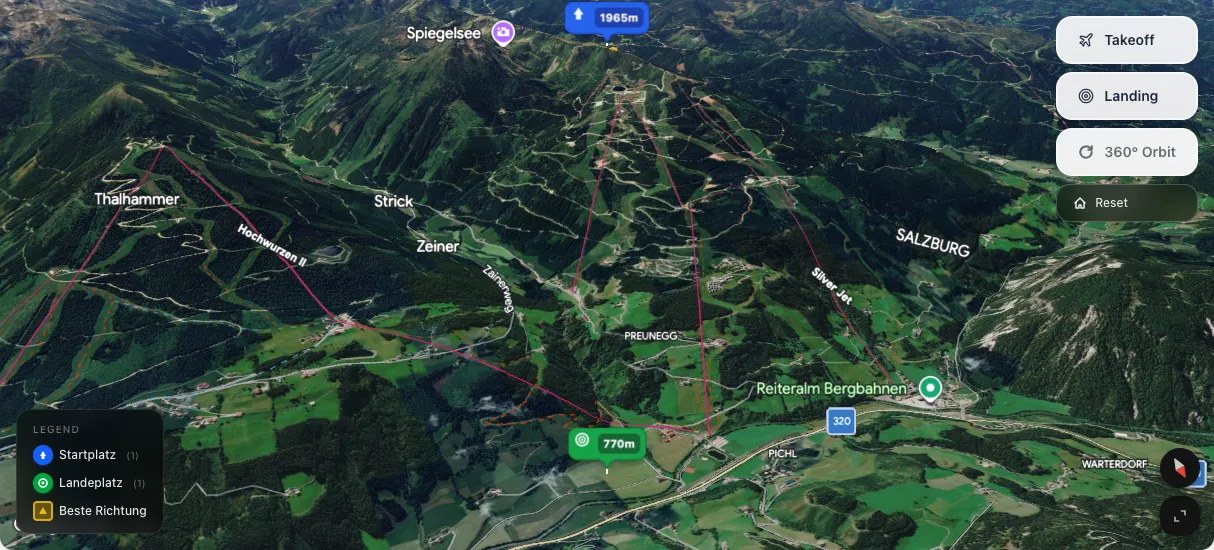 3D terrain map preview