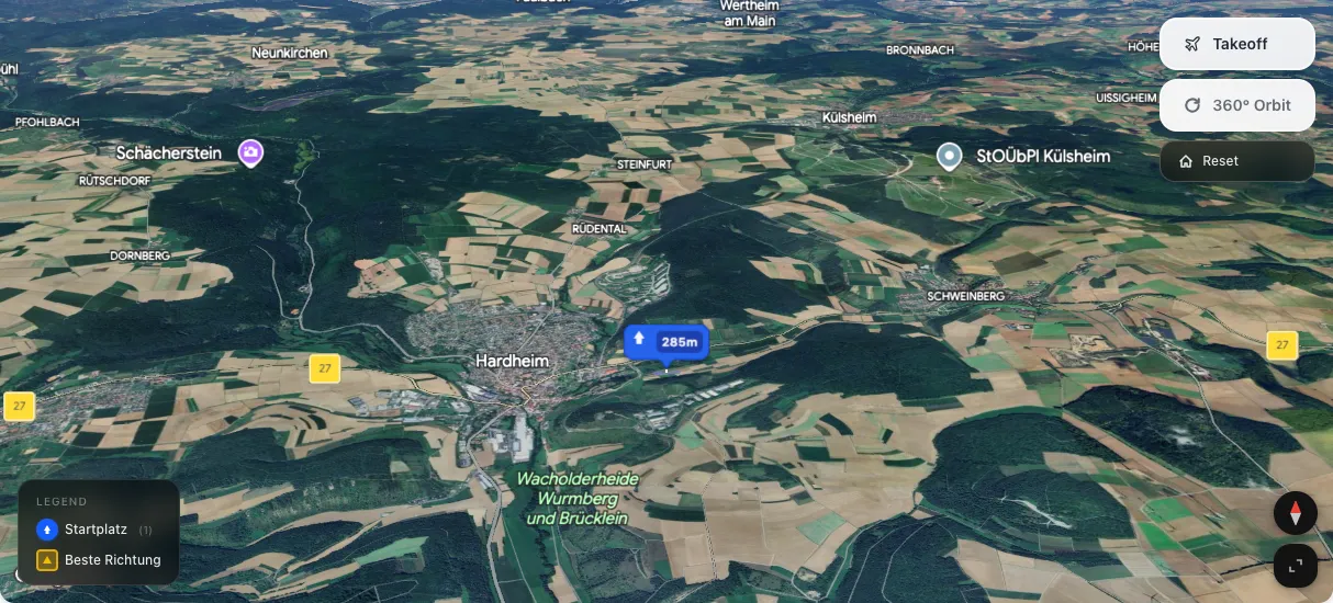 3D terrain map preview