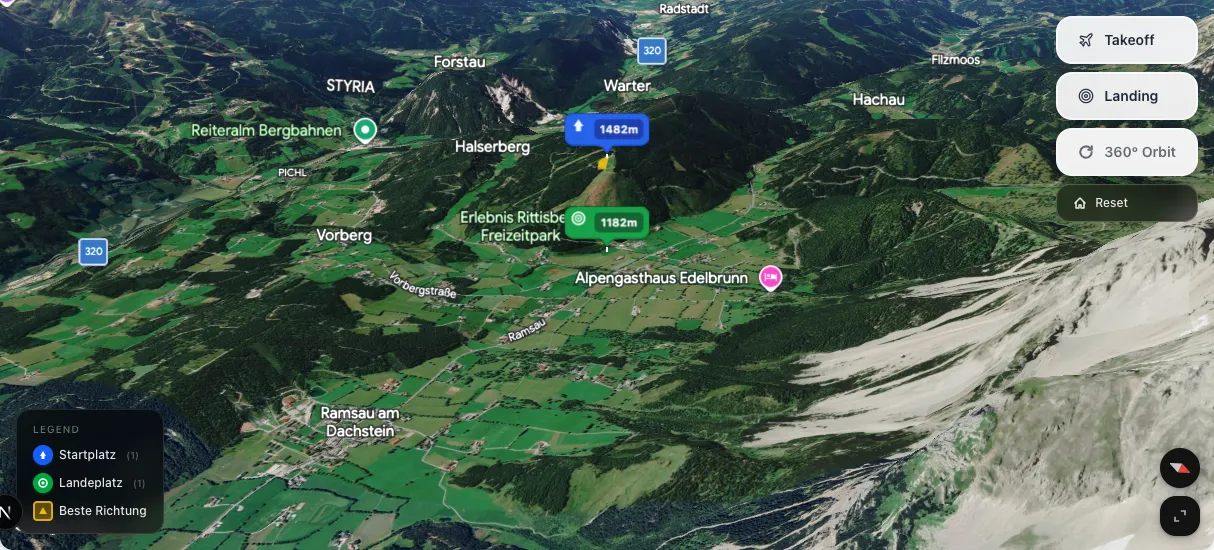 3D terrain map preview