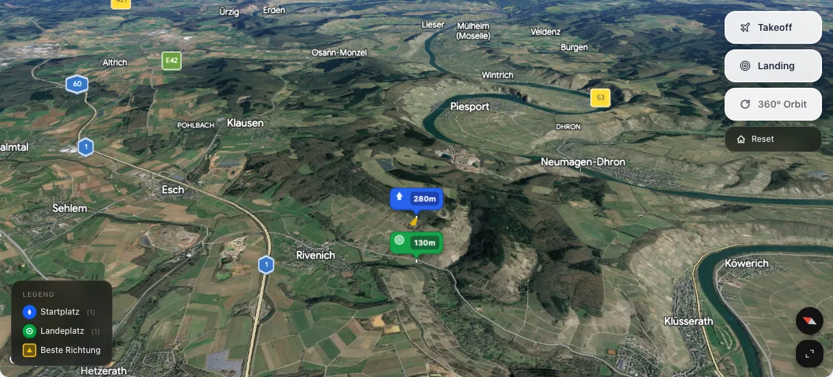 3D terrain map preview