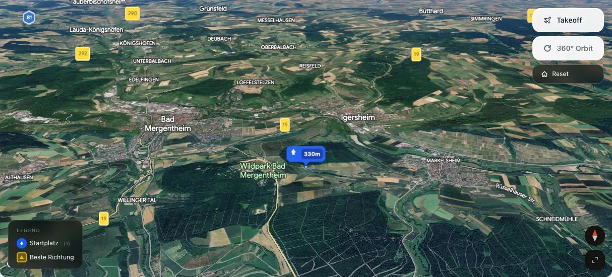 3D terrain map preview