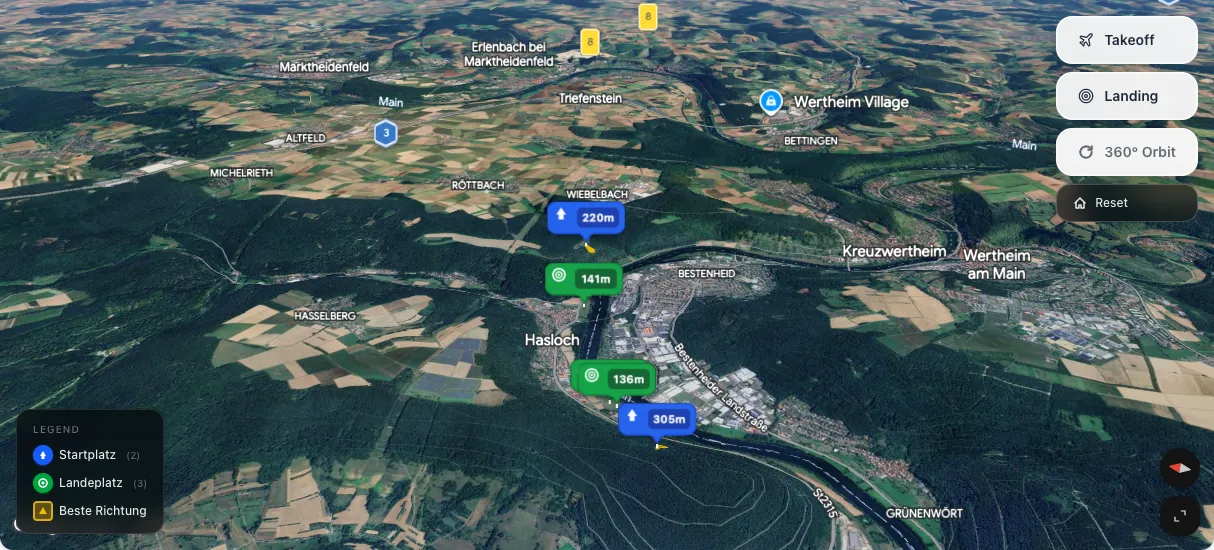 3D terrain map preview