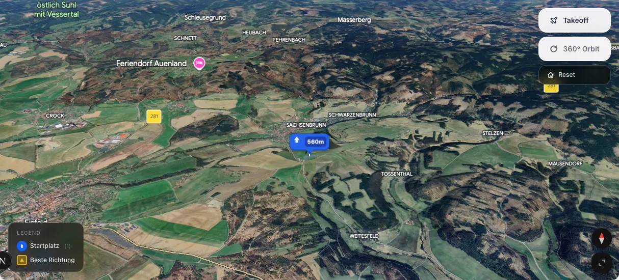 3D terrain map preview