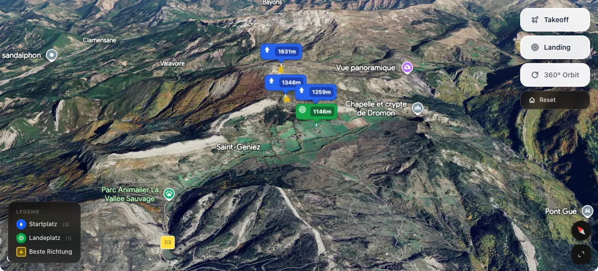 3D terrain map preview