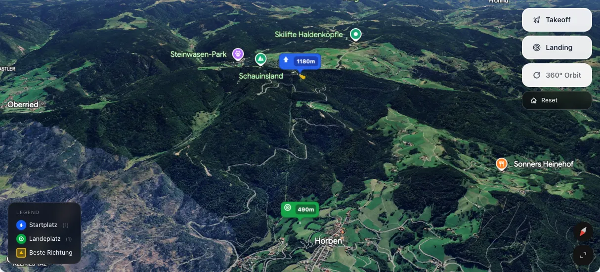 3D terrain map preview