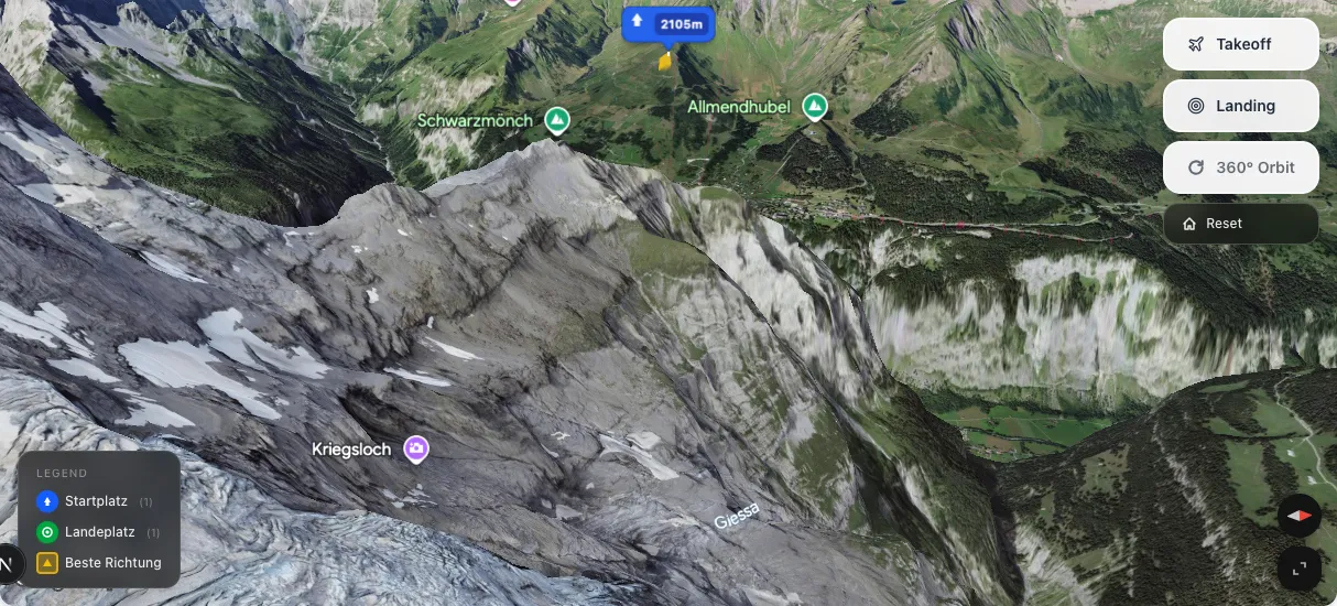 3D terrain map preview