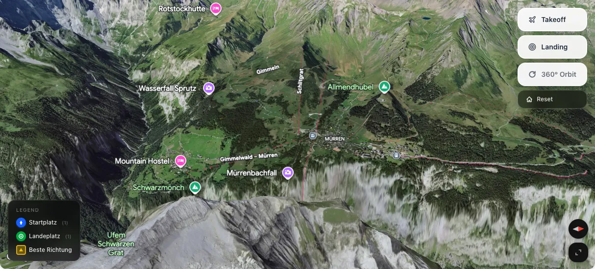 3D terrain map preview