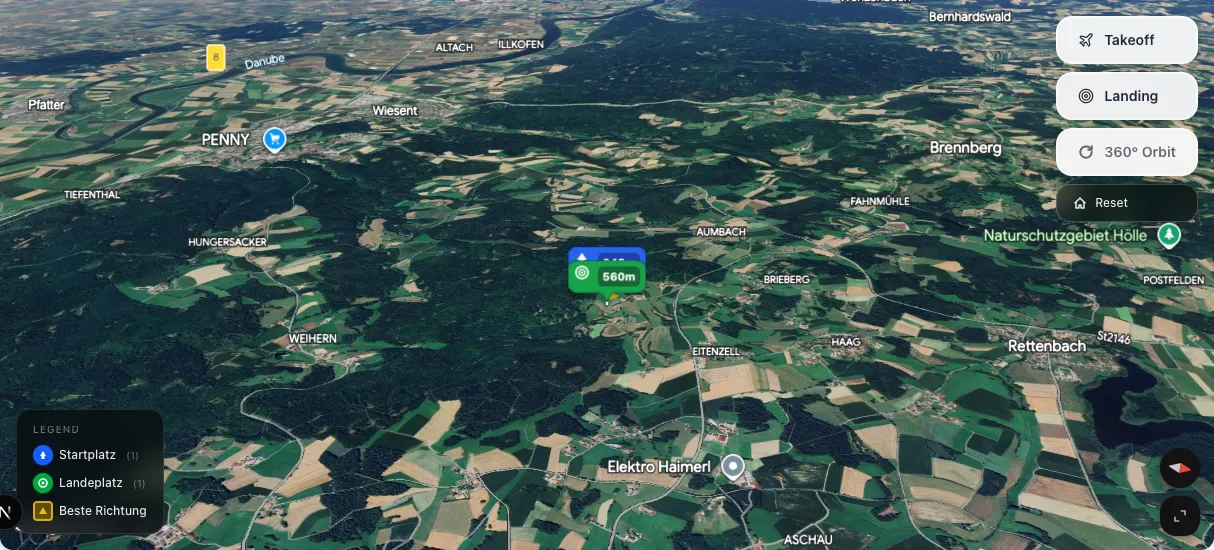 3D terrain map preview