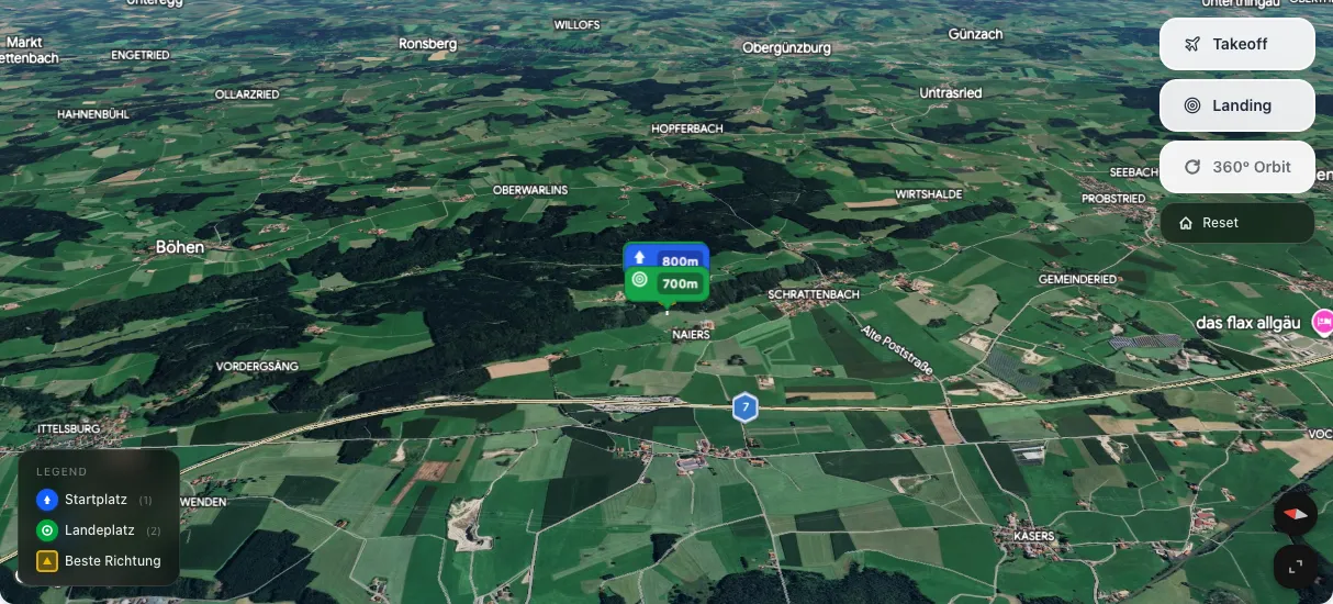 3D terrain map preview