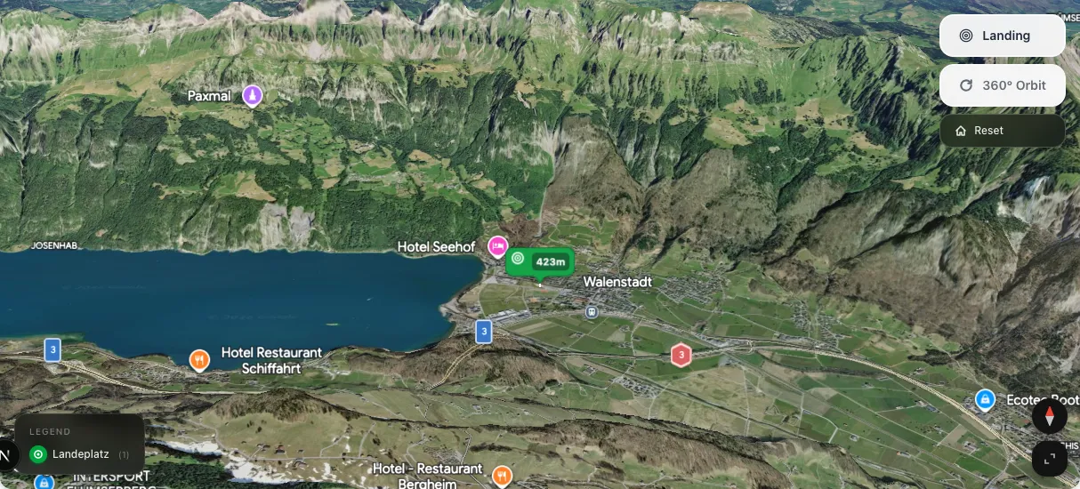 3D terrain map preview